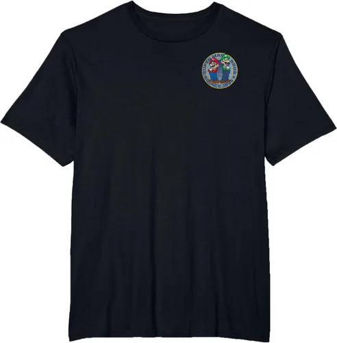 Vista 35 de Super Mario Bros Luigi Left Chest Since 1985 - Camiseta gráfica Negro
