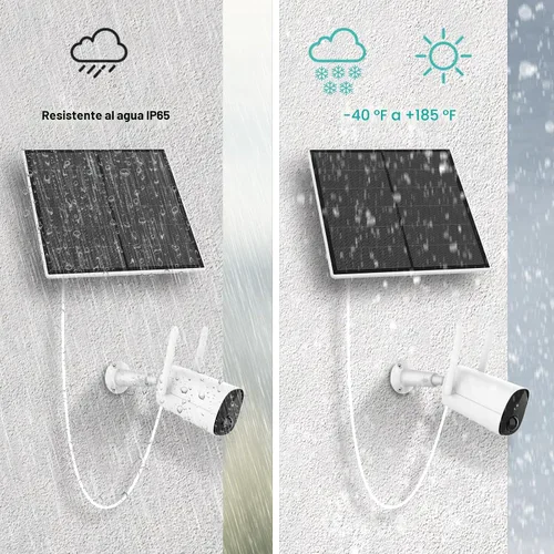 Vista 6 de Panel solar de 5 W para cámara de seguridad, panel solar USB para cámara de batería recargable DC 5 V para exteriores, paneles solares con puerto
