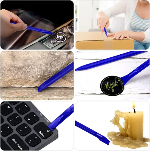 Vista 5 de Herramienta Raspadora de Plástico de 9 Piezas Sin Rayones para Limpieza de Grietas Removedor de Calcomanías Herramienta Multipropósito Raspadores