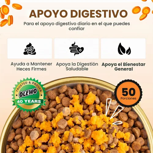 Vista 4 de Deshidratado de Olewo zanahorias suplemento del alimento de perro, tamaño del ensayo, 1 libra
