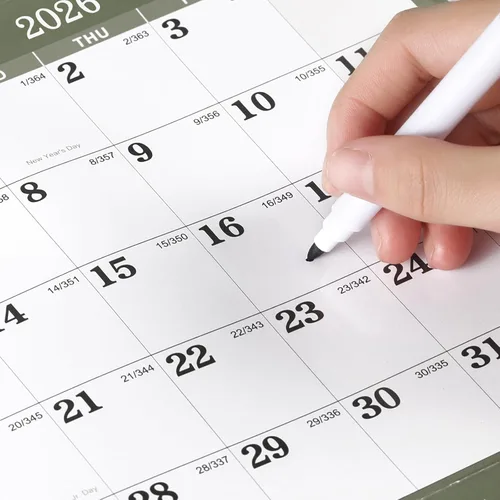Vista 8 de Calendario anual de pared 2026 – Calendario de borrado en seco 2026 para pared, 34.6 x 22.9 pulgadas, enero 2026 a diciembre de 2026, calendario