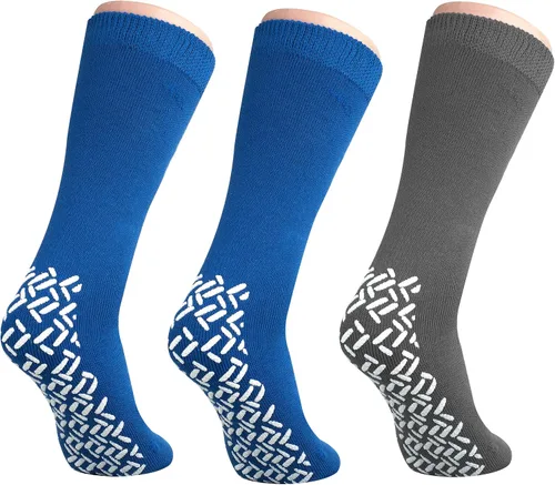 Vista 27 de NOBLES HEALTH CARE PRODUCT SOLUTIONS Paquete de 3 pares – Calcetines antideslizantes XXXL anchos para personas con diabetes hinchada en los pies