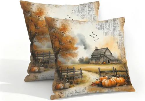Vista 13 de Juego de 2 fundas de almohada impermeables para exteriores, 16 x 16 pulgadas, fundas de almohada decorativas de patio para muebles de jardín, sofá