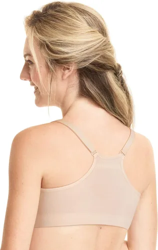 Vista 2 de Playtex Pantalón corto de maternidad inalámbrico con espalda cruzada sin costuras para mujer YYCEUS