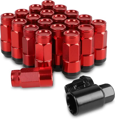 Vista 10 de 20 piezas de tuercas de llanta de extremo cerrado M12X1.5 para llantas de rueda + casquillo (negro)