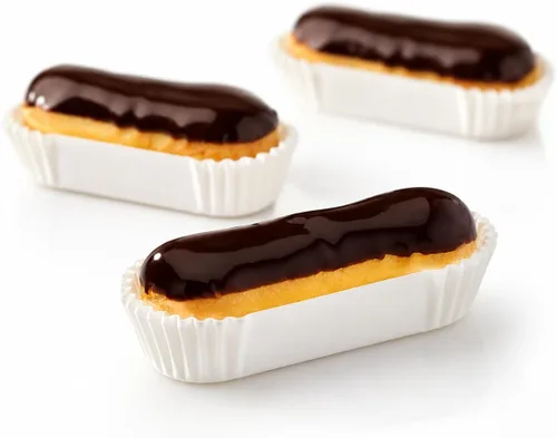 Vista 2 de Pastry Chef's Boutique Vasos de caramelo Eclair ovalados de papel largo - 200 piezas - Marrón
