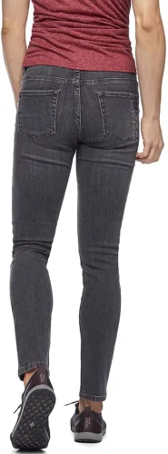 Vista 2 de Black Diamond Pantalones de mezclilla Crag para mujer, jeans elásticos para escalada en roca y uso diario, Gris