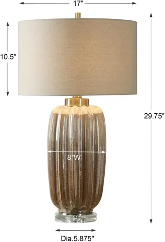 Vista 4 de Uttermost Gistova - Lámpara de mesa de cerámica marfil y marrón óxido