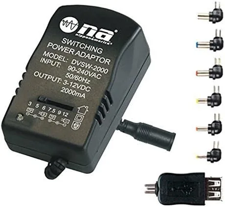 Vista 2 de Nippon America 2000mA Adaptador Universal Múltiple AC 3v 5v 6v 7.5 9v 12v