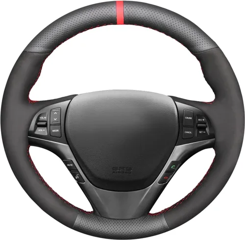 Vista 10 de MEWANT Funda cosida para volante Hyundai Genesis Coupe 2010-2016/Accesorios de volante para Hyundai Genesis Coupe