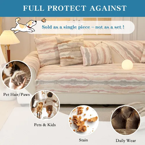 Vista 3 de MYSKY HOME Funda de sofá modular lavable para perros, funda de sofá modular para sofá de 2 cojines, en forma de L, patrón geométrico