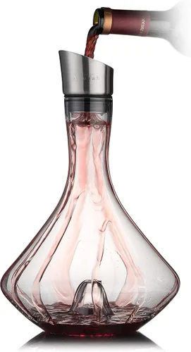 Vista 5 de YouYah - Juego de decantadores de vino, jarra de vino tinto con aireador integrado, aireador de vino, regalos de vino para Navidad, tapa vertedora