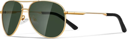 Vista 43 de Gafas de sol polarizadas aviador para hombre y mujer Marco A1-Negro Lente Gris