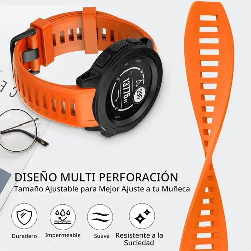 Vista 4 de OVERSTEP Correa de reloj para Garmin Instinct Smartwatch - Amarillo ámbar