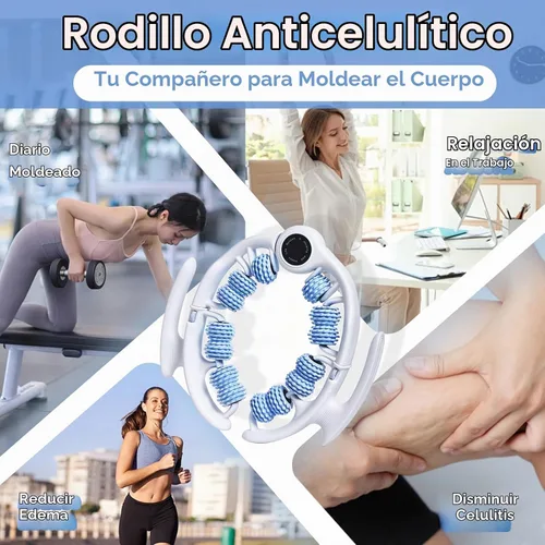Vista 6 de Rodillo de masaje contra la celulitis para piernas, herramienta de masaje anticelulitis para piernas, muslos, brazos con asas desmontables