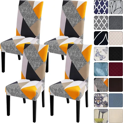 Vista 40 de SearchI Juego de 2 fundas elásticas para sillas Parsons de comedor, fundas elásticas con estampado de elastano, extraíbles, lavables, fundas