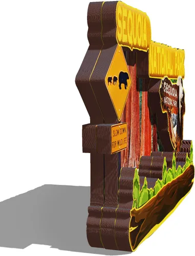 Vista 2 de Imán de madera del Parque Nacional Sequoia de los Estados Unidos, imanes de nevera 3D, recuerdos coleccionables, decoraciones hechas a mano