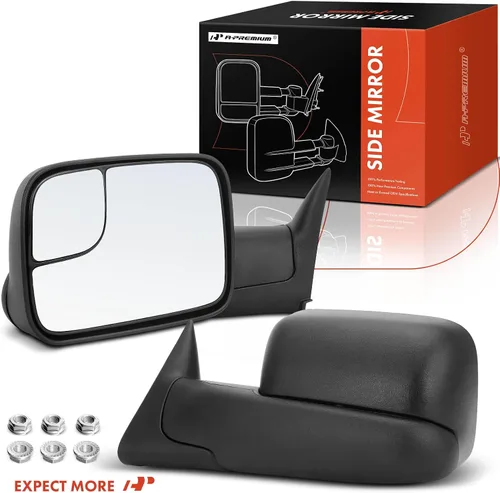 Vista 8 de A-Premium Par (2) Espejos de remolque compatibles con Dodge Para Dodge Ram 1500 1994-2001, Ram 2500 1994-2002, Ram 3500 1994-2002 - Tapa plegable