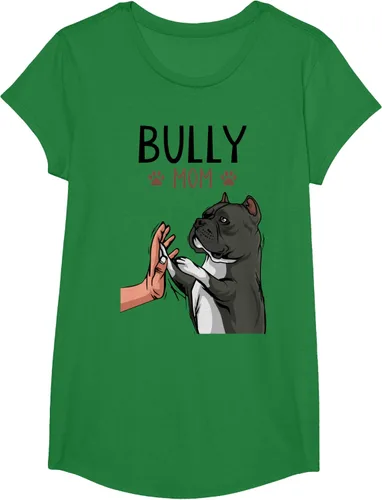 Vista 45 de American Bully Mom Cute Dog Mama Camiseta divertida para mujer, Blanco, S