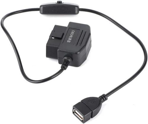 Vista 9 de Ejoyous Cable de alimentación OBD2, cable de alimentación USB Cable de carga 16Pin OBD2 Conector universal para coche GPS DVR Cámara
