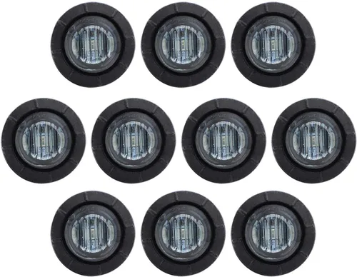 Vista 13 de TMH 30 piezas 3/4 pulgadas 10 luces ámbar + 10 luces rojas + 10 luces blancas, 3 LED, luces indicadoras de despeje, luces marcadoras laterales, mini