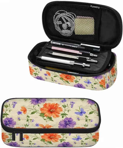 Vista 14 de Estuche organizador de lápices de alpaca, diseño de llama, hojas de animales, caja de papelería, caja de maquillaje, suministros escolares