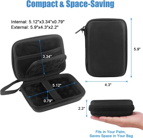 Vista 7 de Funda de disco duro externo, funda protectora de EVA a prueba de golpes para almacenamiento USB SSD, pasaporte, organizador electrónico de viaje