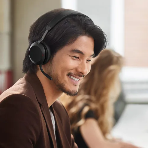 Vista 2 de Auriculares inalámbricos Jabra Evolve2 75 para PC con tecnología de 8 micrófonos - Auriculares estéreo de espuma dual con cancelación activa