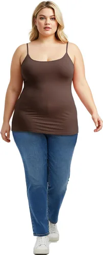 Vista 238 de Emmalise Camisola larga casual básica para mujer, con tirantes ajustables, top en capas