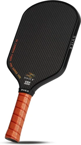 Vista 9 de Carbon Fiber Pickleball Paddle 16mm – Professional Pickleball Paddles with Superior Control, Power & Spin – Extended Handle for Two-Handed Grip