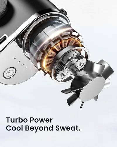 Vista 6 de SLENPET Ventilador de clip de cintura, cinturón portátil de 18000 RPM con 4 velocidades, batería de 4000 mAh, 0.34 libras, uso máximo de 12 horas