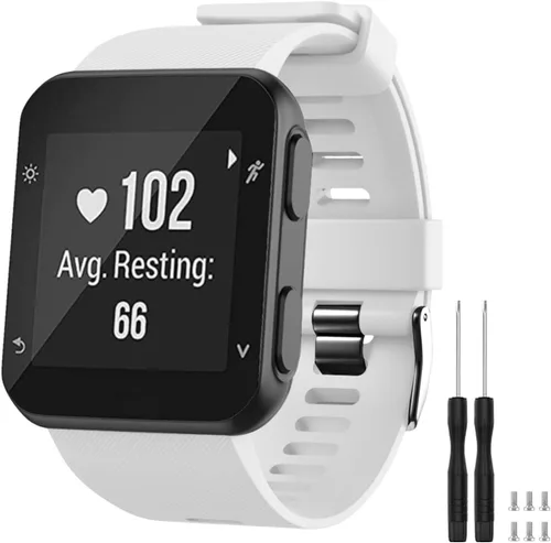 Vista 23 de GVFM banda compatible con Garmin Forerunner 35, silicona suave correa de repuesto para reloj inteligente Garmin Forerunner 35, se ajusta a muñeca