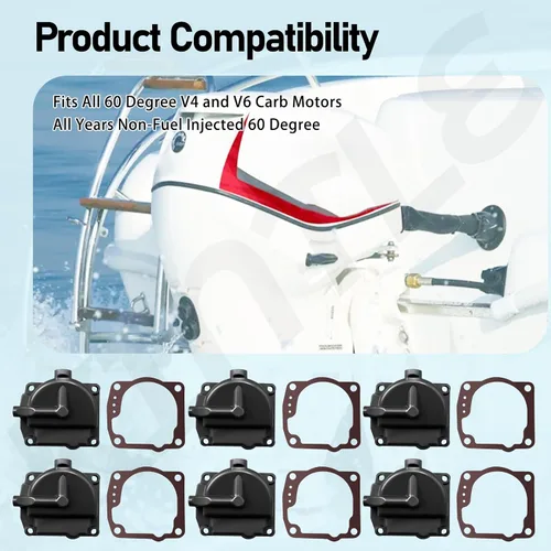 Vista 7 de 433000 Kit de cuenco de carburador de cámara flotante compatible con Johnson Evinrude 90-100-105-115-135-150-175HP, reemplaza 343870 433000 766418
