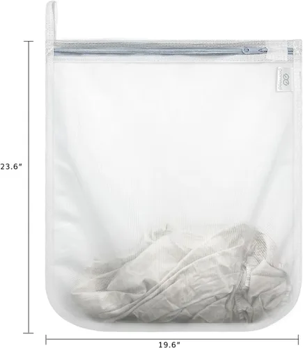Vista 2 de PROMEED Bolsa de lavandería de malla reutilizable para prendas delicadas, bolsa de lavado de tamaño grande para funda de almohada de seda de morera