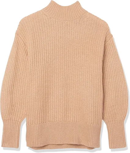 Vista 4 de The Drop INES - Suéter grueso acanalado con cuello alto falso para mujer