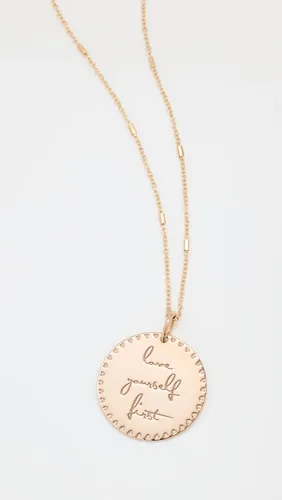 Vista 2 de Collar con colgante corto mantra de 14 quilates para mujer
