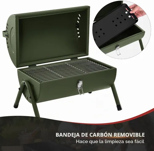 Vista 14 de CC1015L Parrilla de Carbón Portátil Verde Oliva