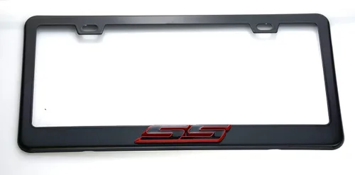 Vista 4 de 1 soporte de marco de matrícula de acero inoxidable SS para Chevy Camaro (negro rojo)