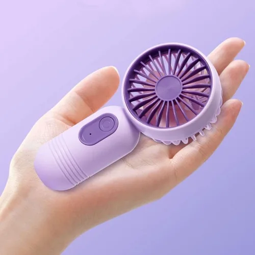 Vista 7 de VanSmaGo - Mini ventilador portátil de mano con 3 velocidades para viajes, ventilador de pestañas recargable por USB, funciona con pilas, negro