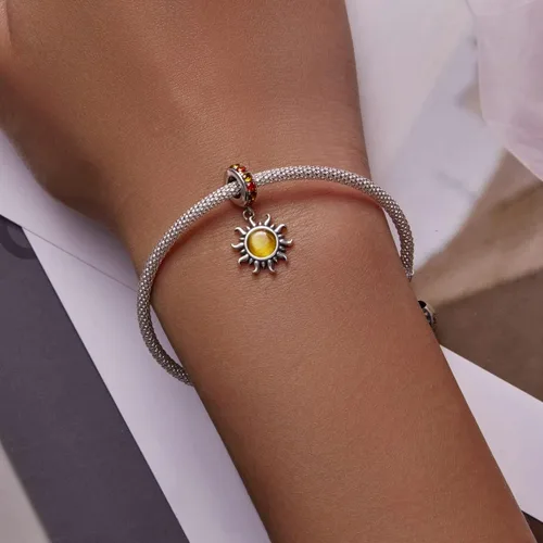 Vista 114 de Abalorios de plata de ley para pulseras, collares, familia para siempre, circonita cúbica, regalo de joyería para mujeres