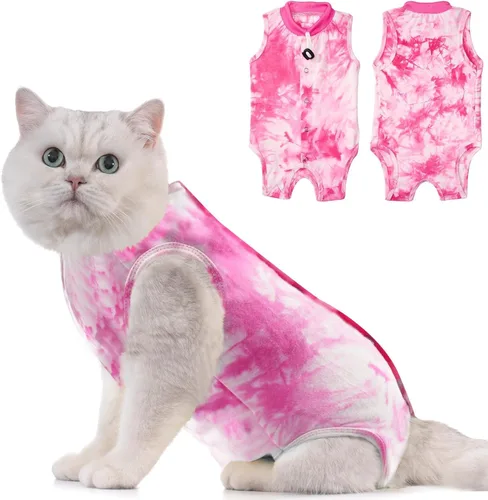 Vista 17 de Avont Traje de recuperación para gatos – Mameluco de gatito para gatos después de la cirugía, traje quirúrgico de esterilización alternativo al cono