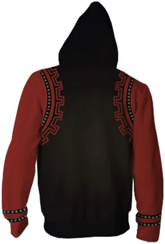 Vista 2 de baycon Sudadera unisex Kirishima Eijiro con capucha para cosplay con cremallera