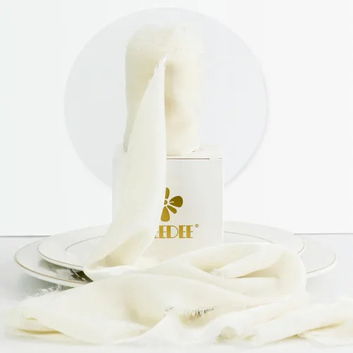 Vista 20 de MEEDEE Cinta de Terciopelo Beige de 3 Pulgadas Cintas con Flecos Beige Cintas de Terciopelo de Seda con Borde Crudo para Coronas, Ramo de Flores