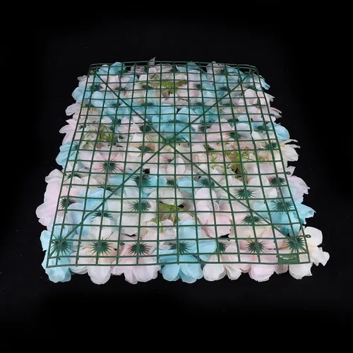 Vista 9 de Panel de pared de flores artificiales 3D, 24 x 16 pulgadas, 10 paneles de fondo de pared para exteriores, interiores, fiestas, bodas, día de San