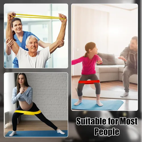 Vista 7 de 6 bandas de ejercicio de resistencia para entrenamiento, bandas elásticas para fitness, yoga, pilates, estiramiento, entrenamiento de fuerza