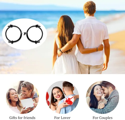 Vista 3 de Couples Bracelets Matching Bracelets for Couples Long Distance Couple Bracelets for Girlfriend Boyfriend Best Friend Love Bracelet for Women Men