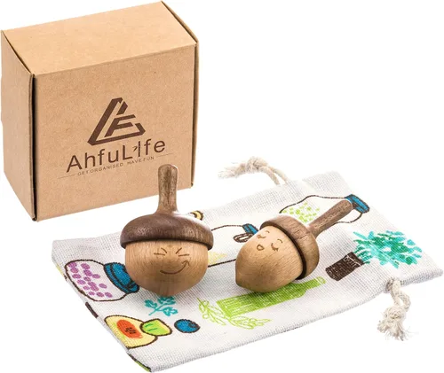 Vista 6 de AhfuLife Top giratorio de madera, parte superior giratoria para siempre con bonita expresión facial, relajación física de madera, regalo hecho a