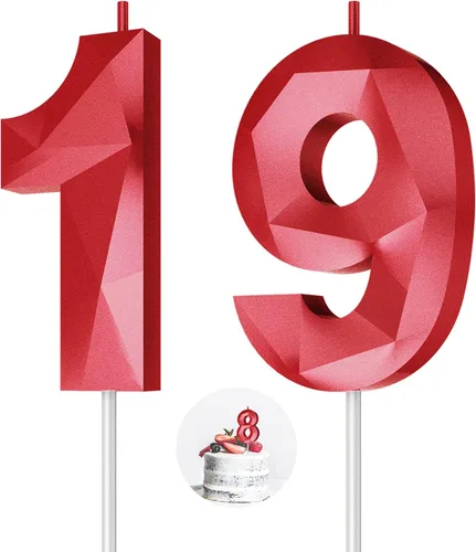 Vista 114 de Velas de cumpleaños con números (0 velas negras), forma de diamante 3D, decoración de pastel de feliz cumpleaños para niños y hombres, cumpleaños