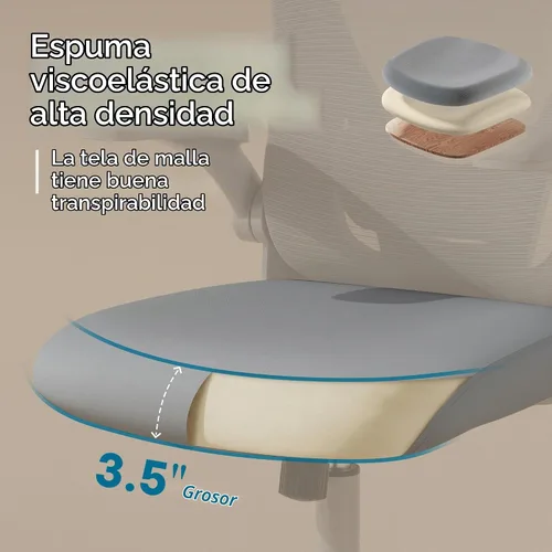 Vista 5 de Ollega Ergonomic Office Chair with Memory Foam Seat, Computer Desk Chair All Grey