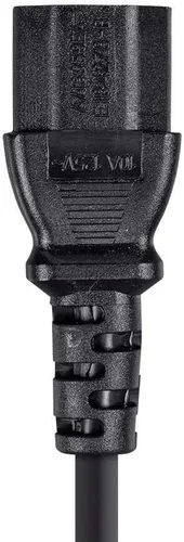 Vista 6 de Monoprice Cable de alimentación NEMA 5-15P a IEC 60320 C13, 18AWG, 10A/1250W, 125V, 3 clavijas, 1 pie, negro, paquete de 6